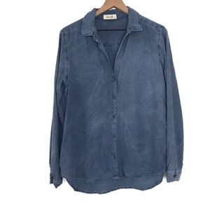 BELLA DAHL Side Tie Button Down Blouse Top M